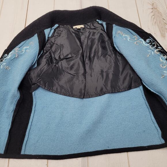 Vintage Carson wool coat zip up embroidered winter art Icelandic - Picture 10 of 10